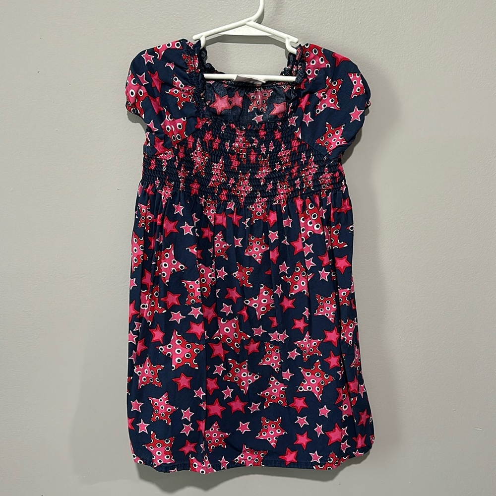 Hanna Andersson Red White and Blue Patriotic Stars Cotton Dress Sz 110 (US 5)